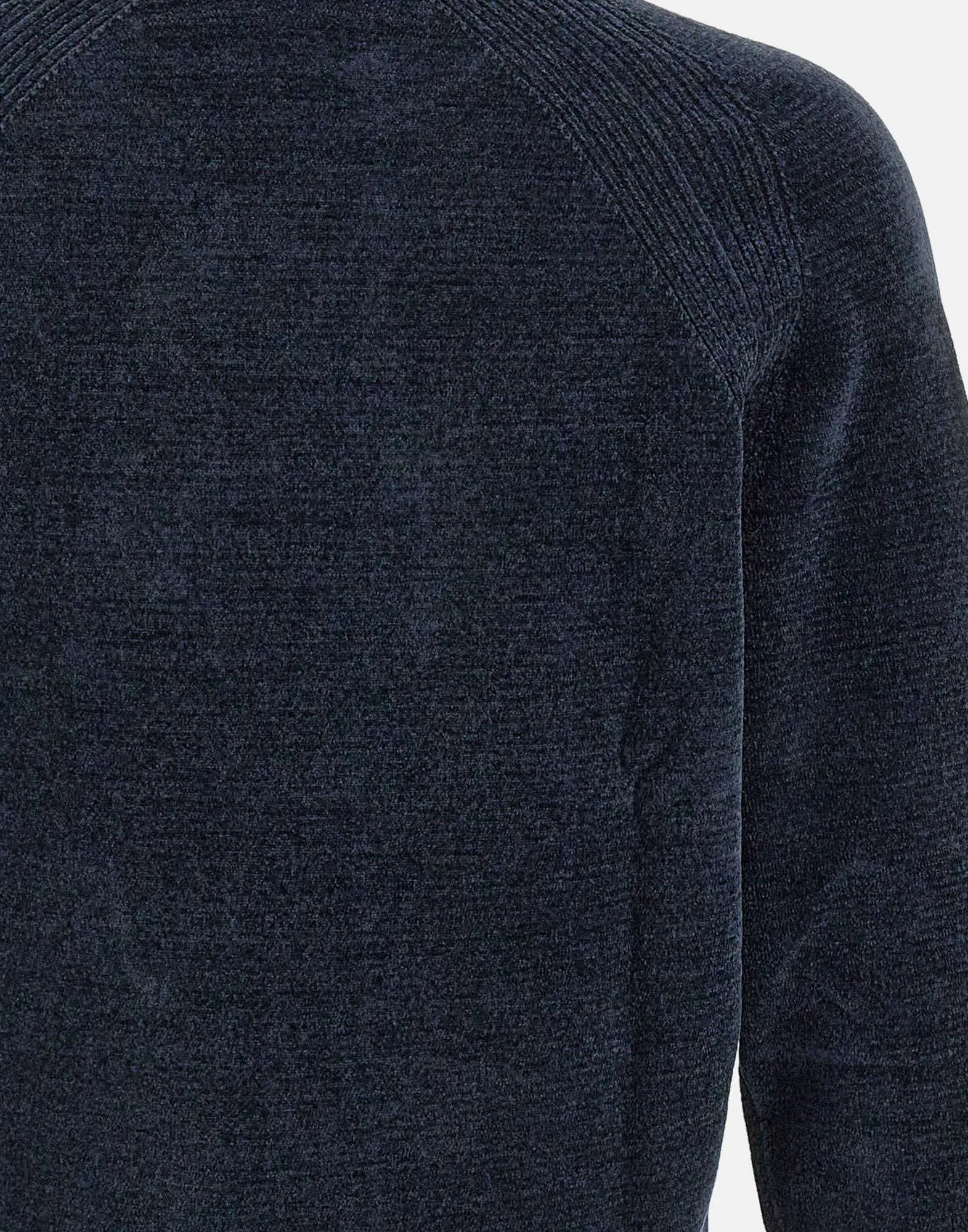 Velvet Effect Blue Chenille Sweater